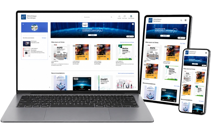 la Biblioteca Online ENI en la pantalla de un ordenador